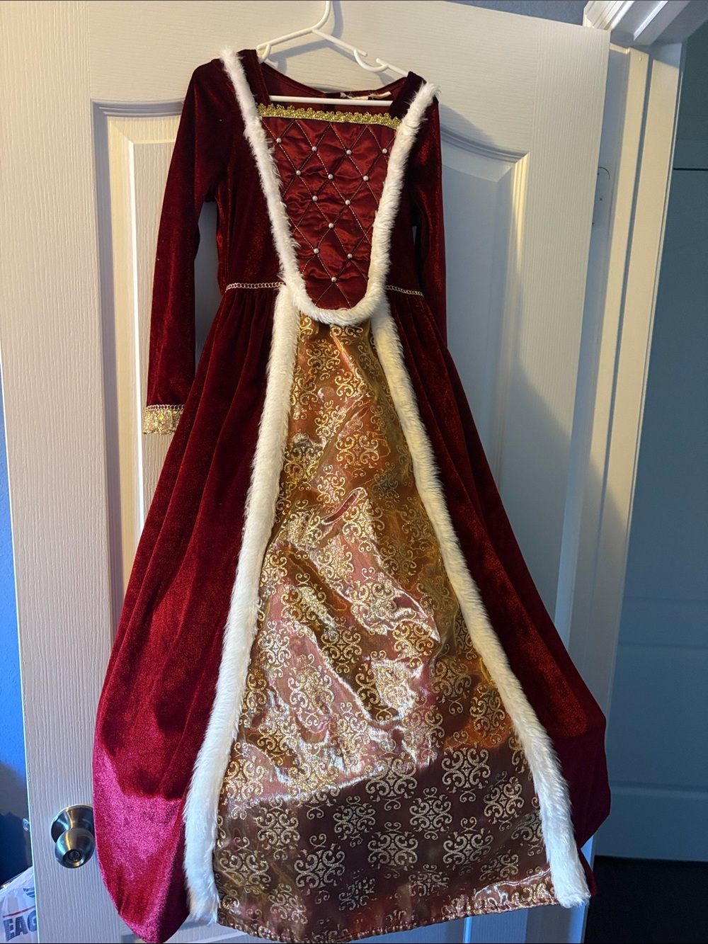 Girls' Burgundy and Gold Royal Queen / Princess Costume Dress